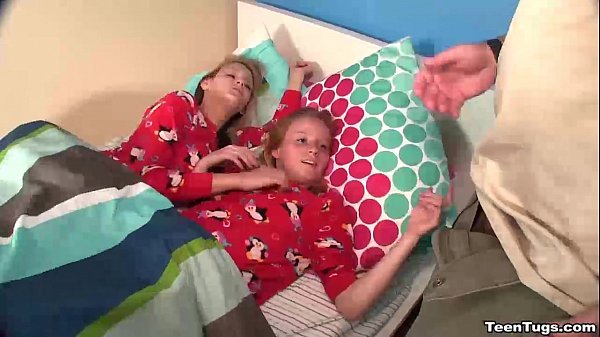 Teen Twins Gives Stepdad Handjob