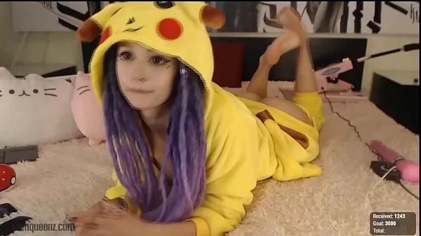 PikaGirl enjoying fucking machine